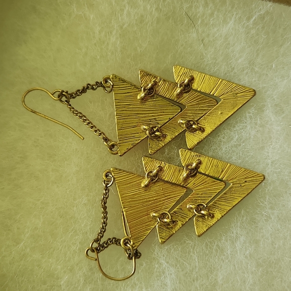 Super cool 80s 90s triangle earrings - Picture 3 of 3